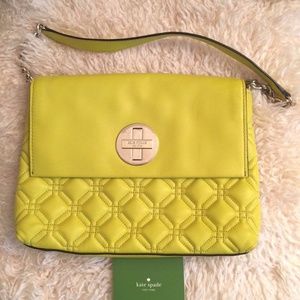 NEW Kate Spade Autumn Astor Court lime yellow Bag